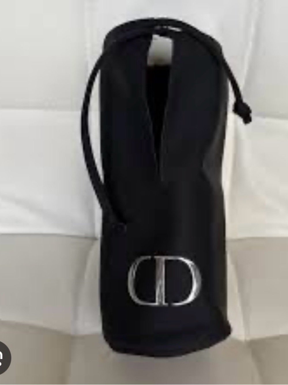 Dior Black vegan leather cylindrical pouch